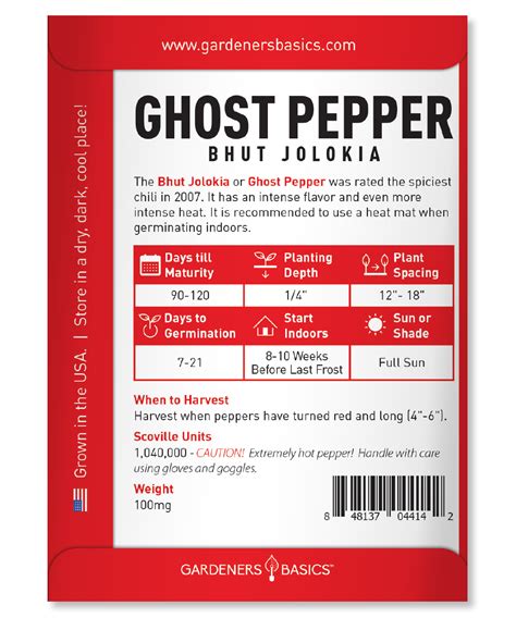 Ghost Pepper Seeds - Bhut Jolokia – Gardeners Basics