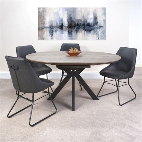 Round To Round Extendable Dining Table / Expandable Round Walnut Dining ...