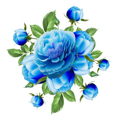 Blue Flowers Clipart Watercolor Floral Bouquet Png Greenery Lupon Gov ...