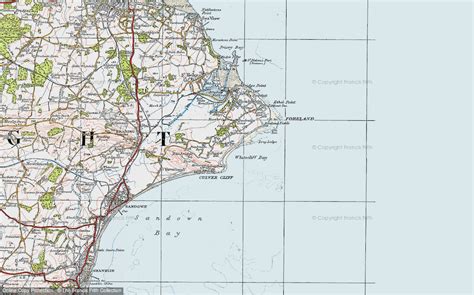 Historic Ordnance Survey Map of Whitecliff Bay, 1919