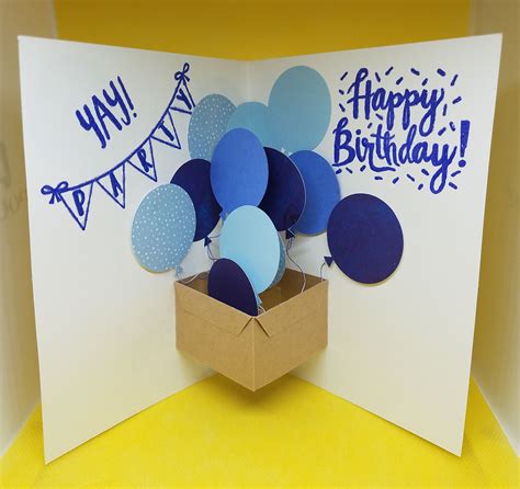 Pop Up Balloon Card - birthday card for father