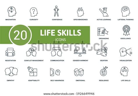 Life Skills Icon Set Contains Editable Stock Vector (Royalty Free ...