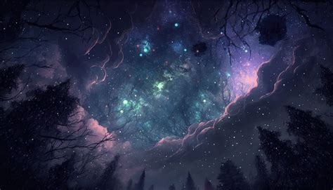 Starry Sky Desktop Wallpaper |2| (AI art) by 3D1viner on DeviantArt