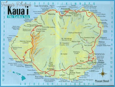 Kauai Map - TravelsFinders.Com