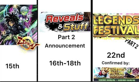 Legends Festival Part 2 timeline! Who do you guys think its coming ...