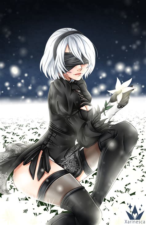 NieR Automata 2B Memories Of Pure Light Digital Art By Xiran Avalon ...