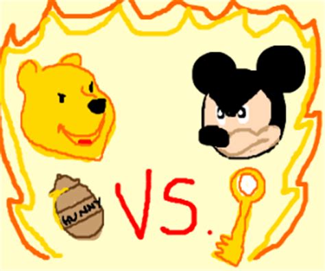 mickey mouse vs winnie the pooh - Drawception