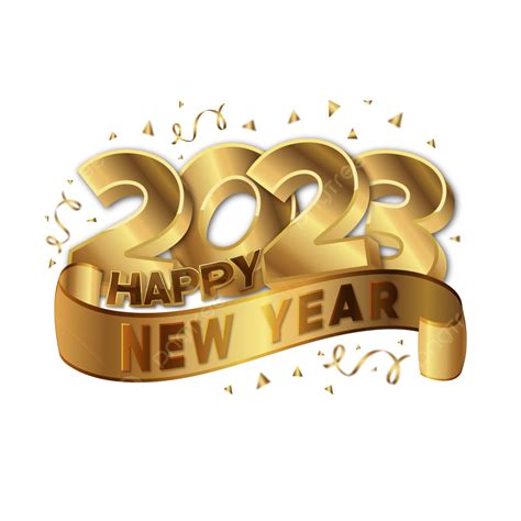 Happy New Year 2023 Celebration Design Golden 3d Text, Happy New Year ...