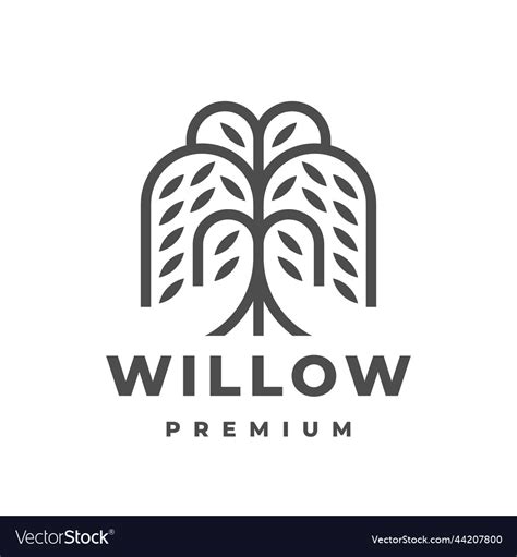 Willow tree logo design Royalty Free Vector Image