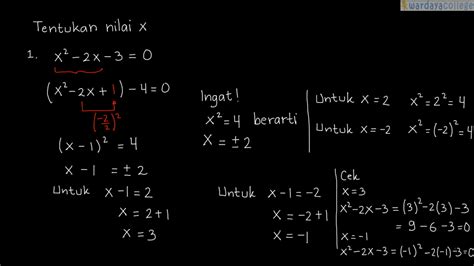 Persamaan Kuadrat Sempurna Kelas 9