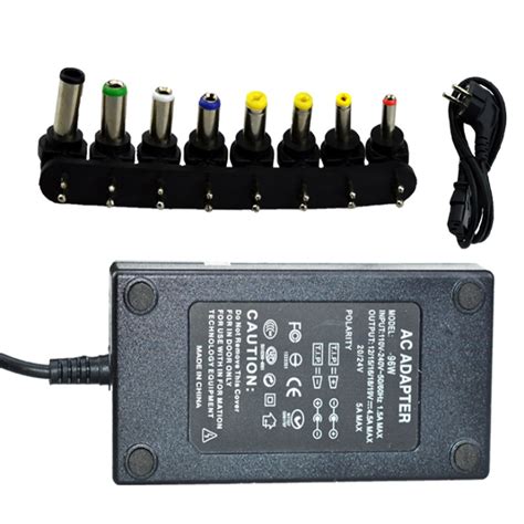 96W Multi Function Universal AC DC Power Adapter Charger 12V 24V ...