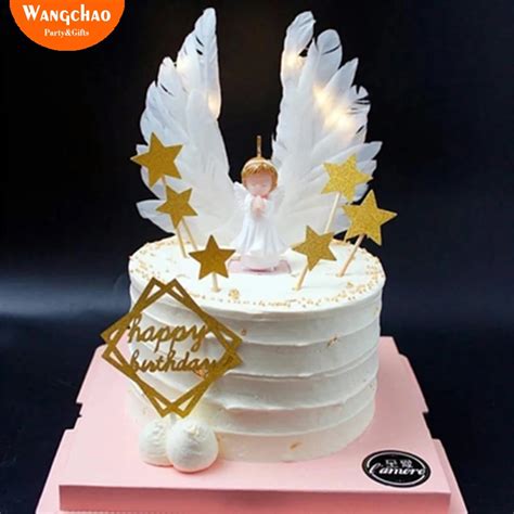 Angel Wings Cake Topper Cake Decoration Angel Happy Birthday Party ...