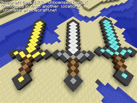 Diamond Sword Pixel Art Minecraft