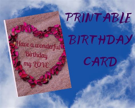 Happy Birthday my Love Card Printable | Etsy