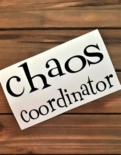 Chaos Coordinator Chaos Decal Funny Decal Glitter Decal Etsy