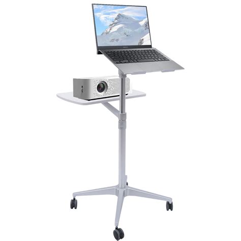 Premium Rolling Laptop Desk Height Adjustable Mobile Workstation Mobile ...