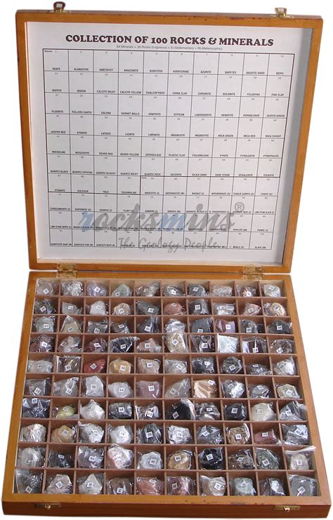 Rocks & Minerals Collections Set of 100 Rocksmins