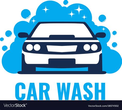 Car wash logo on light background clean car in Vector Image