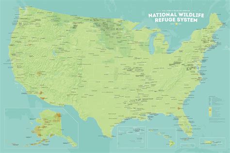 US National Wildlife Refuge System Map 24x36 Poster - Best Maps Ever