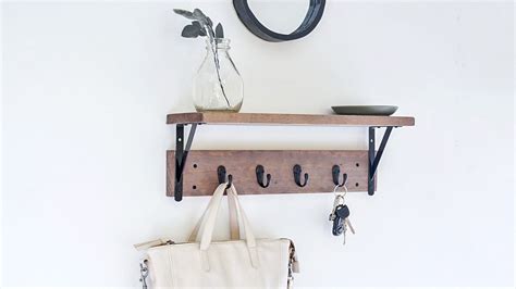 DIY Entryway Shelf With Hooks