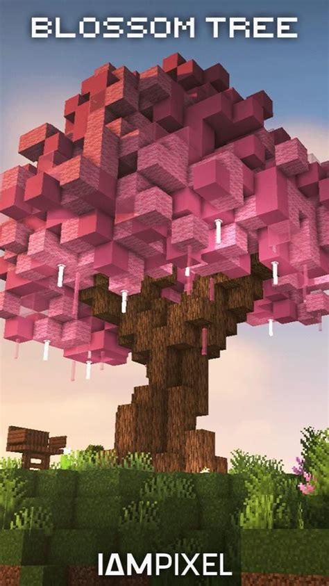 Minecraft Blossom Tree! 🌷 | Amazing minecraft, Minecraft house ...