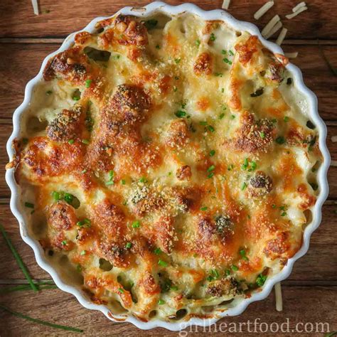 Broccoli Cauliflower Bake (Vegetable au Gratin) | Girl Heart Food®