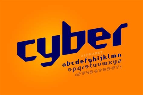 Premium Vector | Technological style cyber font