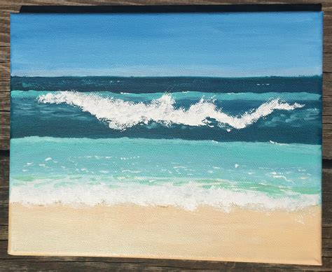 Wave, Original Acrylic Beach Painting, 8x10 Painting - Etsy