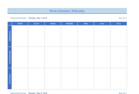 Weekly Calendar Template For Excel - Riset