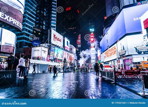 Night View of the New York Times Square TimesSquare Editorial Photo ...