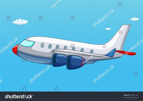 Illustration Airplane Flying Sky Stock Vector (Royalty Free) 226497700 ...