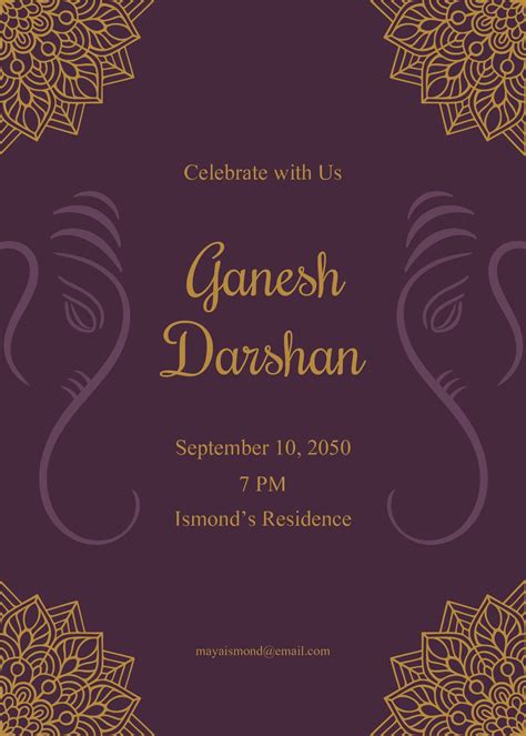 FREE Ganpati Invitation Templates & Examples - Edit Online & Download ...