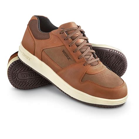 Men's WORX™ Steel Toe Oxford Shoes, Brown - 184338, Casual Shoes at ...