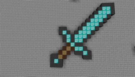 Pixel Art - Diamond Sword Minecraft Project