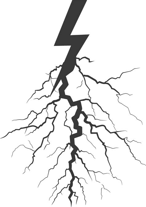 Silhouette Lightning strike bolt black color only 43635132 Vector Art ...