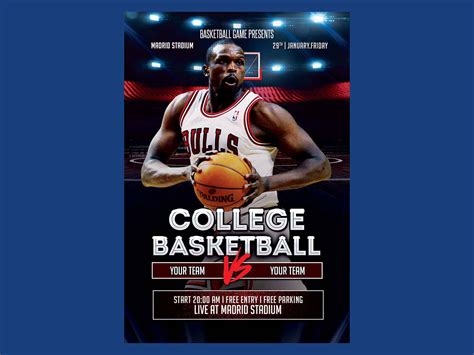 Free College Basketball Flyer Template (PSD)