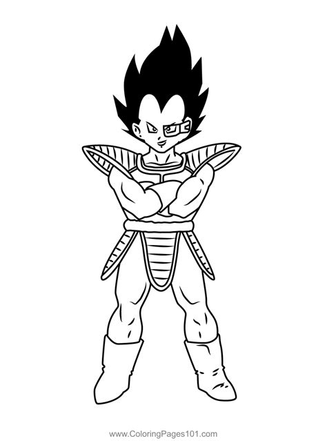 Handsome Vegeta Coloring Page for Kids - Free Vegeta Printable Coloring ...