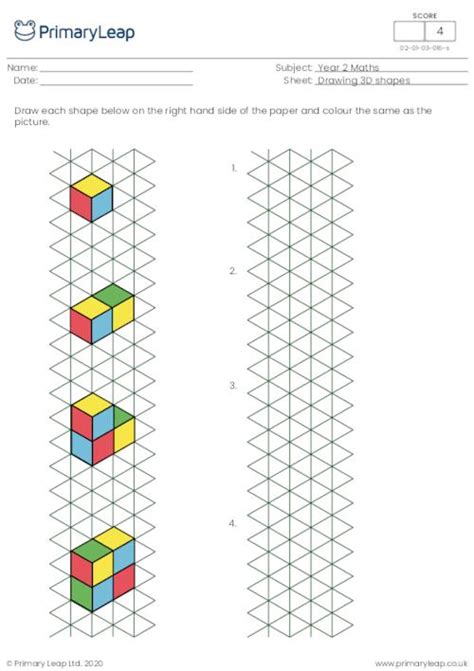 Draw 3D Shapes Worksheet