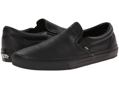 Vans Classic Slip-on™ in Black ((Premium Leather) Black/Mono) | Lyst