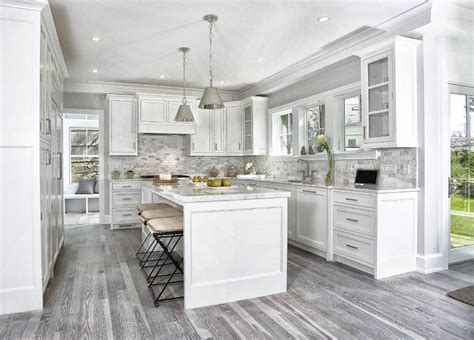 Wonderful Kitchen Floors With White Cabinets Ideas For Island Base