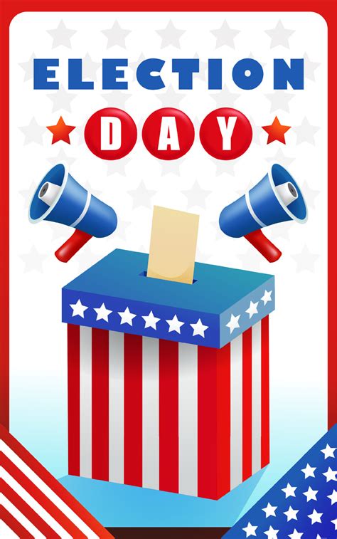 Election Day, ballot box illustration with megaphone. Suitable for ...