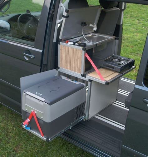 vw caravelle mid rail mounted kitchen pod | Camper organization travel ...