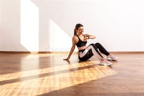 Female Checking Pulse in Fitness Tracker, Using Smartwatch To Monitor ...