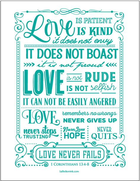 Love Is 1 Corinthians 13 Artwork Sallie Borrink