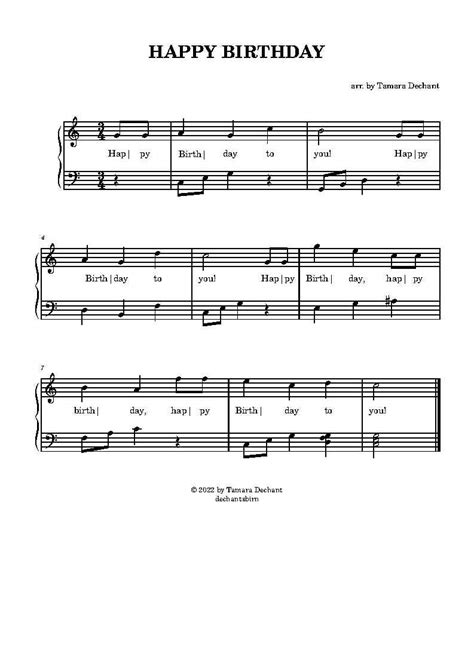 Happy Birthday: super easy music sheet for piano beginners (free PDF!)