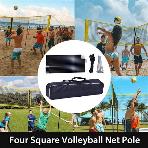 Adjustable Height Volleyball Net Bracket Set Outdoor Portable 4-sided ...