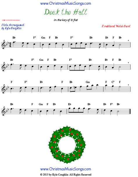 Deck the Halls for flute - free sheet music