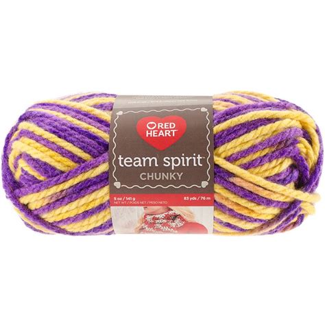 Red Heart Team Spirit Chunky Yarn, Purple and Gold - Walmart.com ...