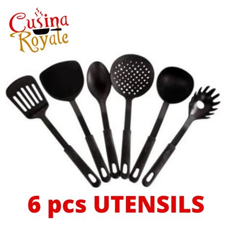 6 pcs Black Utensils Home and Kitchen Tools for Cooking Great Food in ...