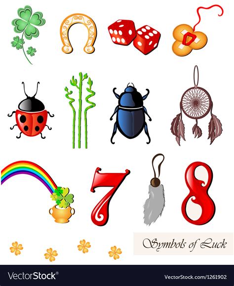 Set lucky symbols Royalty Free Vector Image - VectorStock